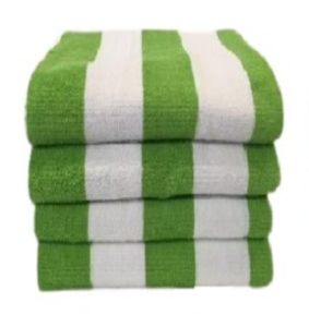 green-white-stripe-pool-towel
