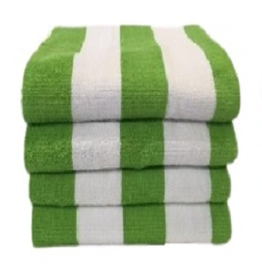 green-white-stripe-pool-towel